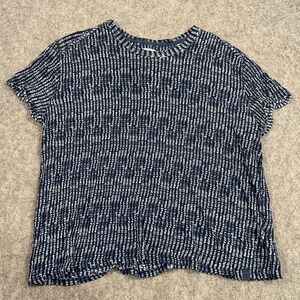 We The Free People Care Blue Short Sleeve Bali Backpacker Tee‎ Women's Size XS